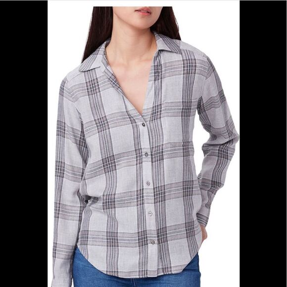 Paige  plaid button down long sleeve softness cotton rayon shirt size XL, NWT - Picture 1 of 7